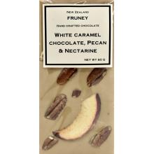 White caramel chocolate, pecan & nectarine bar