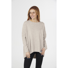 Textured Slouch Pullover - Oatmeal